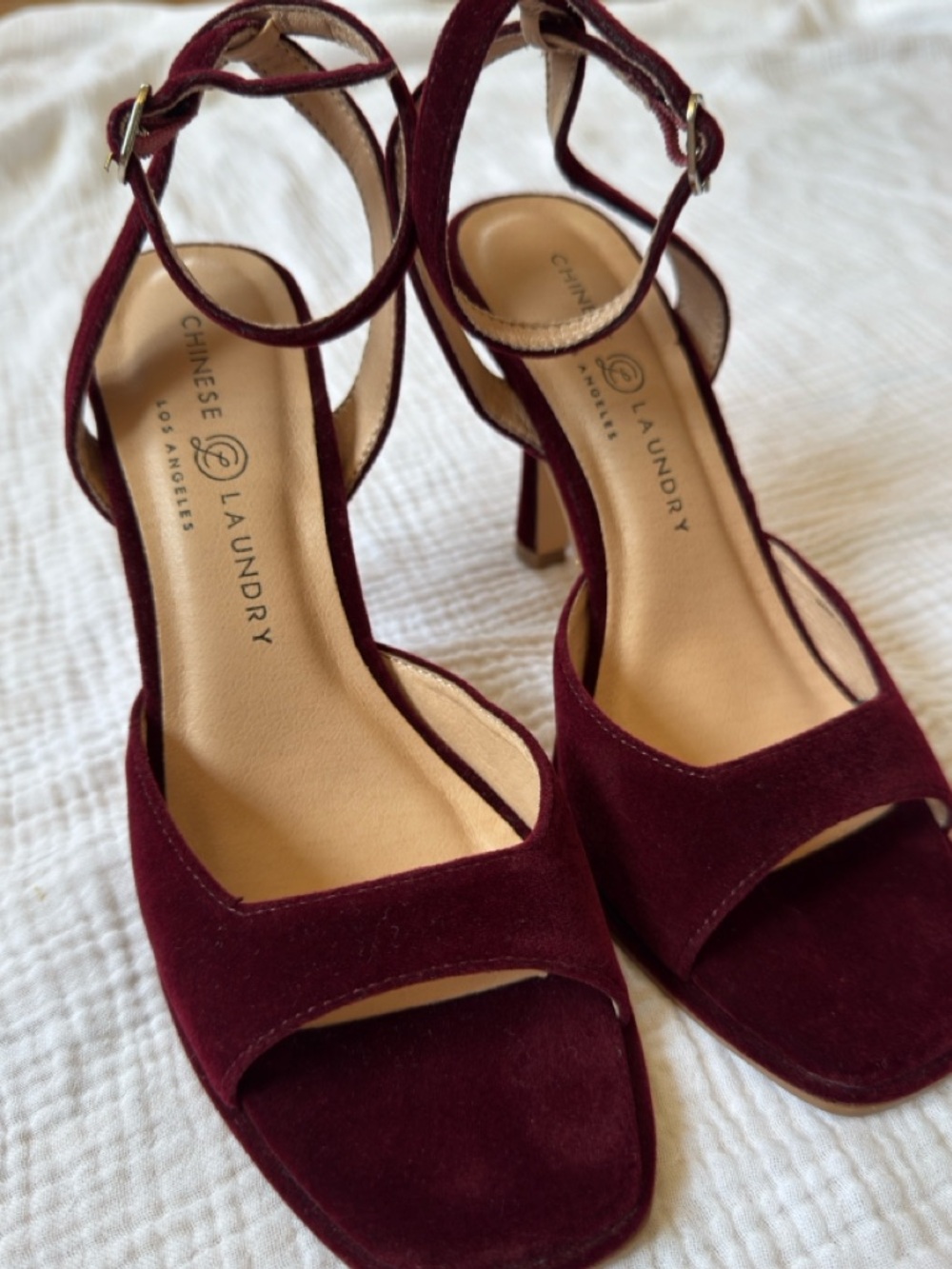 Chinese Laundry Lena Velvet Ankle-Strap Heels